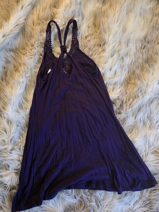 Xhilaration Purple Crochet Halter Swim Coverup - Picture 3 of 4